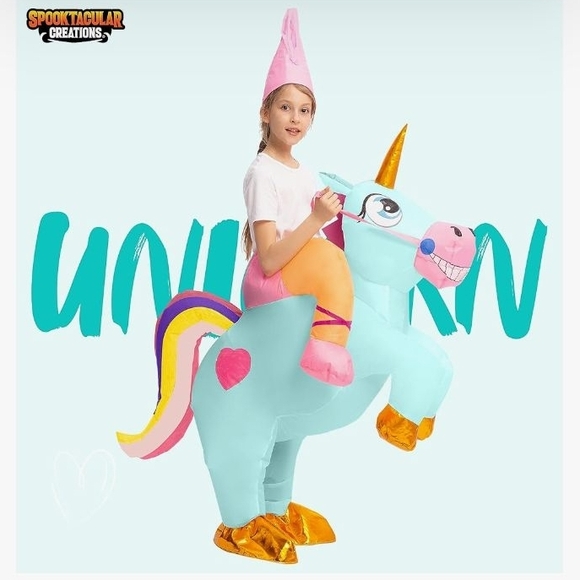Spooktacular Creations Inflatable Unicorn Costume Size Child (7-10y) - Picture 1 of 8